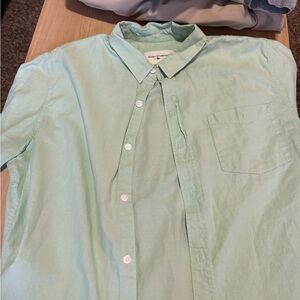 Modern Amusement Mint Green Casual Button Down Shirt